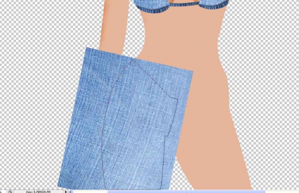 Creation of Princess of blue jeans: Step 7